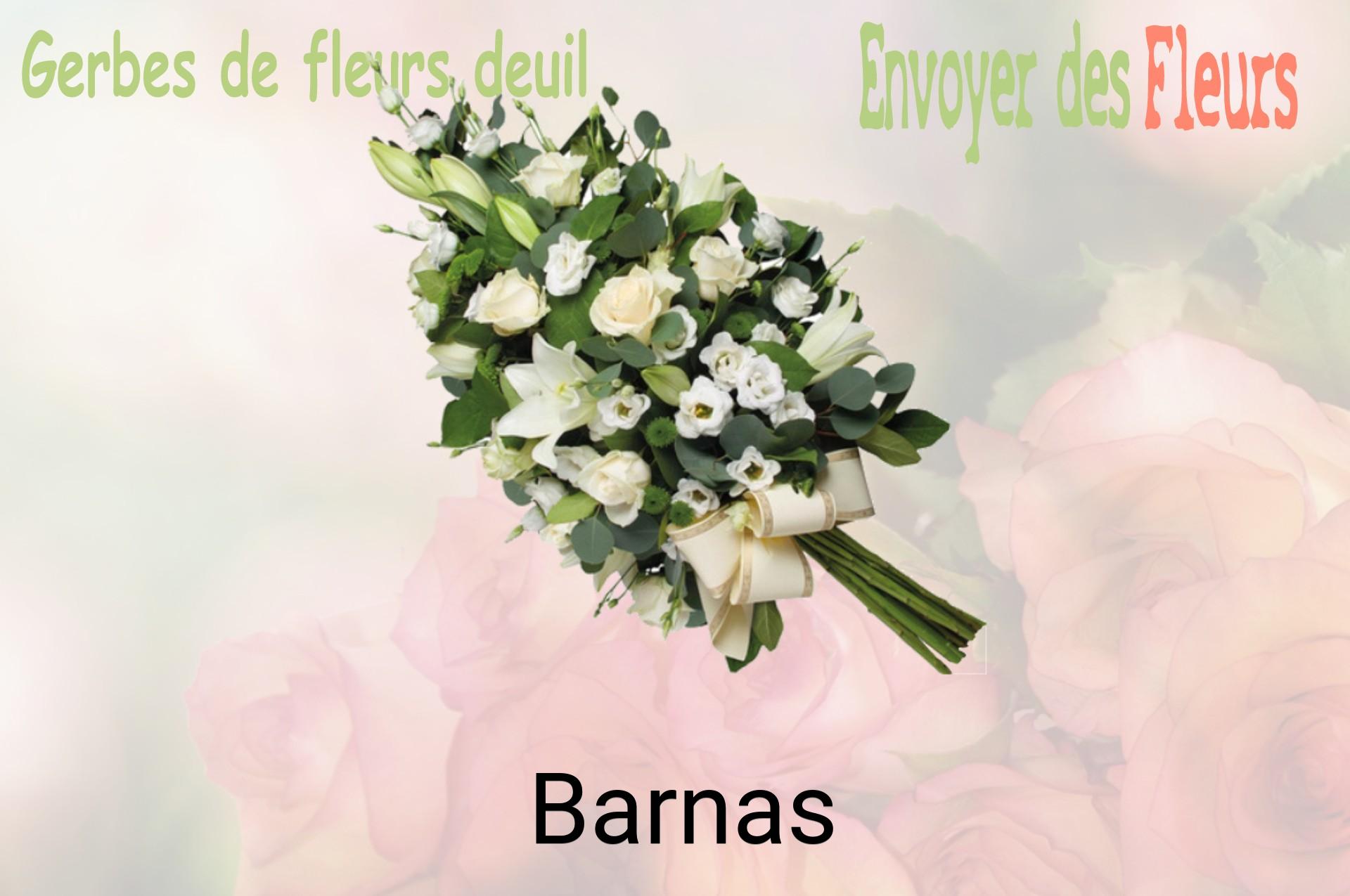 Gerbe de fleurs de deuil livrée à Barnas